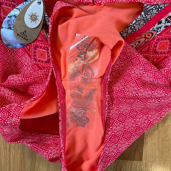 NWT Prana | Lahari Carmine Pink Marrakesh Print Halter One Piece Swimsuit Large - Picture 10 of 16